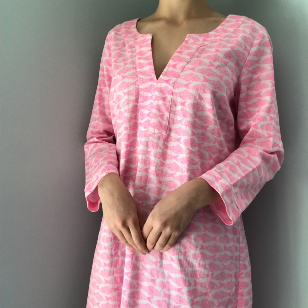 Vineyard Vines Pink Fish Tunic Top M